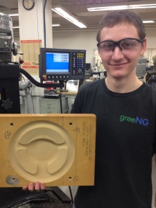 Sam Cohen with Steering Wheel Mold Designed by Parker Schuh