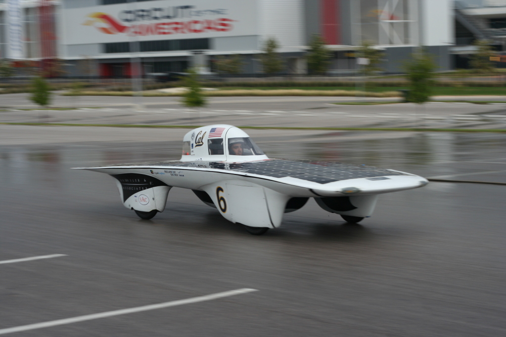 Zephyr showing off its handling during dynamic scrutineering, with an especially impressive slalom run