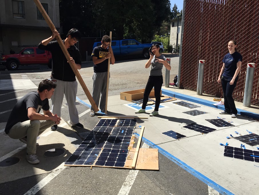 Building the solar array for an off-site "electrical test bed": a scaled-down version of the electrical system!